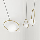 GobekUsa Glass Ball Pendant Lamp: Elegant Dining Room Light Fixture, Gold Finish