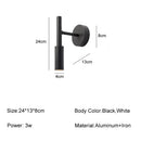 GobekUsa LED Rotatable Wall Lamp 3W Spotlight Bedroom Sconce Light Fixture