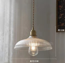 Japanese Brass Semi-Circle Glass Pendant Light