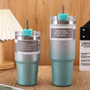 GobekUsa Double Wall Insulated Stainless Steel Water Bottle with Straw - Large Capacity Mug