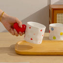 GobekUsa Heart Design Ceramic Coffee Tea Cup Set