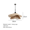 GobekUsa Hemp Rope Ceiling Chandelier, Nordic Minimalist LED Pendant Lights for Dining Room