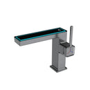 GobekUsa Digital Display Square Sink Mixer with Single Handle in Gray.