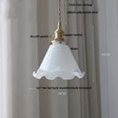 GobekUsa Brass Knob Switch LED Pendant Light, Nordic Amber Glass Hanging Lamp