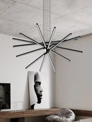 GobekUsa Black Nordic Minimalist Chandelier for Living Room, Staircase, and Restaurant Lighting