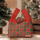 GobekUsa Christmas Apple Handheld Sail Bag Short Plush Gift Bag for Friends and Colleagues