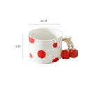 GobekUsa Cherry Handle Gold Plated Porcelain Coffee Mug