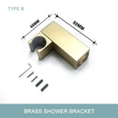GobekUsa Brushed Gold Brass Hand Shower with Stainless Steel Hose - Wall Mount