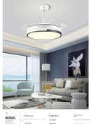 GobekUsa Copper Ceiling Fan with Energy-saving Lighting, Modern Style, 6-speed Variab