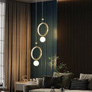 GobekUsa Gold Ring LED Pendant Light for Living Bedroom Kitchen Island Decor