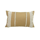 GobekUsa Boho Linen Cotton Pillow Cover with Tassels - Beige Square/Rectangular 45x45cm/30x50cm