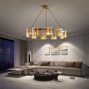 GobekUsa Elegant Smoky Glass Chandelier Ceiling Lighting for Dining Living Bedroom