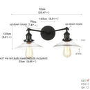 GobekUsa Industrial LED Wall Light Fixture with Pull Chain Switch, 2 Heads Bedside Lamp