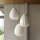 GobekUsa Japanese Wabi-Sabi Pleated Fabric Pendant Lights for Dining Room & Bedroom