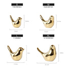 GobekUsa Golden Silver Bird Figurines Modern Ceramic Statues - Home Decor Wedding Gifts