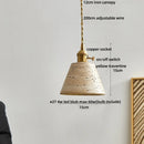 GobekUsa LED Knob Switch Pendant Lamp Yellow Travertine Copper Wabi Sabi Hanging Lights