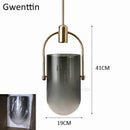 GobekUsa Bucket Glass Pendant Lamp LED Modern Hanging Lights for Dining Room Kitchen Home Décor