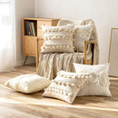 GobekUsa Ivory Pompom Tassel Pillow Cover 45x45cm/30x50cm Home Decor Sofa Seasonable
