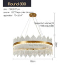 GobekUsa Crystal Rod Round Chandelier: Modern Nordic Light for Living Room, Bedroom, Dining Room, Kitchen