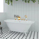 GobekUsa Gold Crystal Brass Bathtub Faucet Set with Hand shower Head