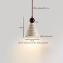 GobekUsa LED Pendant Lamp Yellow Travertine Wood Nordic Minimalism Hanging Light