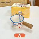 GobekUsa Italian Ceramic Measuring Cups - Set of 3 | Espresso Extraction, Milk Cup with Scale