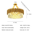 GobekUsa Gold Crystal Chandelier: Modern Luxury LED Pendant Lights for Living, Dining, Bedroom Decor