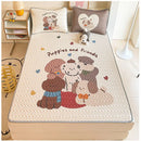 GobekUsa Cartoon Pattern Latex Mattress Set for Home, 3-Layer Rebound Soft Breathable Bed Sheets