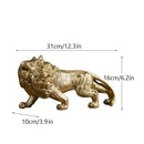 GobekUsa Golden Lion King Resin Figurines: Luxury Desktop Ornaments for Home & Office