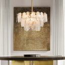 GobekUsa Cloudy Glass Chandeliers: Modern LED Lustre Indoor Lighting for Living Room Décor
