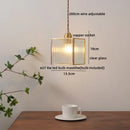 GobekUsa Glass Copper Pendant Light Modern LED Hanging Light for Home Decor