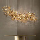 GobekUsa Leaf Chrome Ceiling Chandelier for Living Room, Bar, or Balcony Lighting