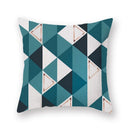 GobekUsa Geometric Leaf Flower Pillowcase Teal Blue Sofa Car Home Decor Throw Cover