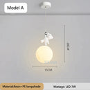GobekUsa Bear Nursery Room Resin Pendant Lamp for Kids Bedroom