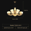 GobekUsa Luxe Jade Copper Living Room Chandelier