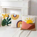 GobekUsa Abstract Embroidery Cushion Cover 45*45 Soft Velvet Pillowcase for Sofa Home