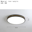 GobekUsa LED Ceiling Lights: Modern Golden Ring Square Round Black Metal Minimalist Lamp