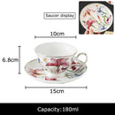GobekUsa Iris Pattern Porcelain Gilded Mug Set for Stylish Tea & Coffee Enjoyment
