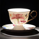 GobekUsa Lily Flower Tea Set with Spoon - High-end Porcelain Cup Saucer Mug