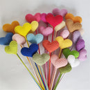 GobekUsa Heart-Shaped Crochet Flower Bouquet - Handmade Wedding Home Decor & Family Gift