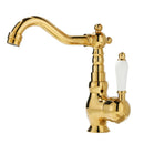GobekUsa Gold Basin Faucet Single Handle Bathroom Sink Tap Hot Cold Mixer Tap