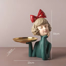 GobekUsa Bowknot Girl Resin Figurine | Home Room Decor & Wedding Gift