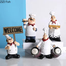 GobekUsa Bearded Chef Resin Figure Sculpture Modern Kitchen Desk Decor Ornaments