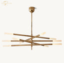 GobekUsa LED Glass Chandelier with Etched Rods for Dining Room, Kitchen, Bedroom - Modern Pendant Lighting