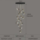 GobekUsa Aluminum LED Chandelier: Luxury Crystal Round Hanging Lamps for Staircase and Attic