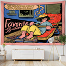 GobekUsa Cute Girl Cartoon Tapestry Wall Hanging for Kawaii Aesthetics Room Decor
