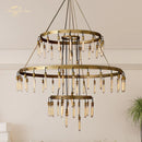 GobekUsa Axis Black Brass LED Round Chandelier for Living & Dining Room