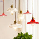 GobekUsa Glass Lamp LED Pendant Light Fixture with Copper Socket for Nordic Modern Home Decor