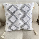 GobekUsa Geometric Waves Tufted Pillow Covers with Embroidered Tassels