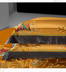 GobekUsa Luxe Brocade Cotton Embroidered Bedding Set - Quilt Cover Bed Linen Bedspread